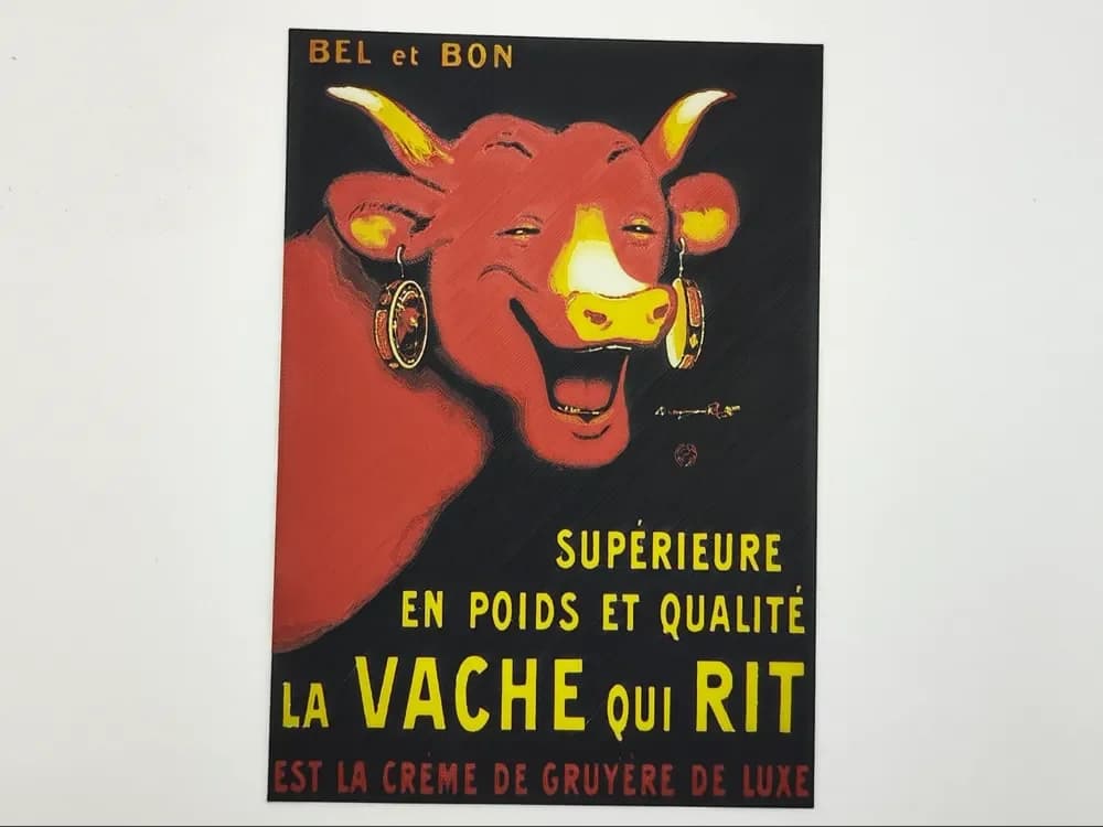French vintage advertising - La vache qui rit by Altf4-Formation HueForge model: French vintage advertising - La vache qui rit by Altf4-Formation