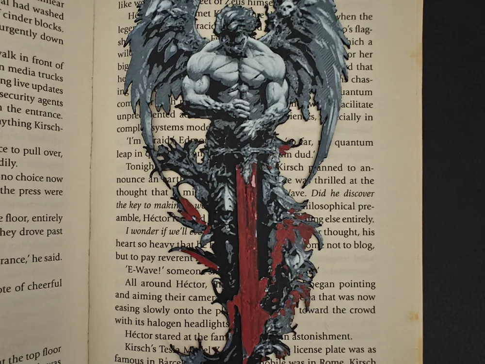 Angel Warrior Bookmark by TheHueforgeLady HueForge model: Angel Warrior Bookmark by TheHueforgeLady