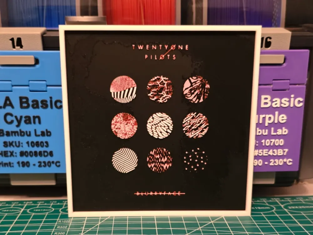 Twenty One Pilots "Blurryface" Album - Hueforge by Lumpy3D HueForge model: Twenty One Pilots "Blurryface" Album - Hueforge by Lumpy3D