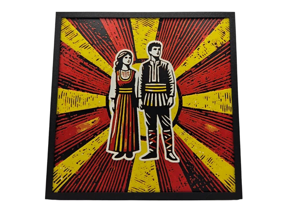 HueForge model: Traditional Balkan Couple by BusyKikiBee