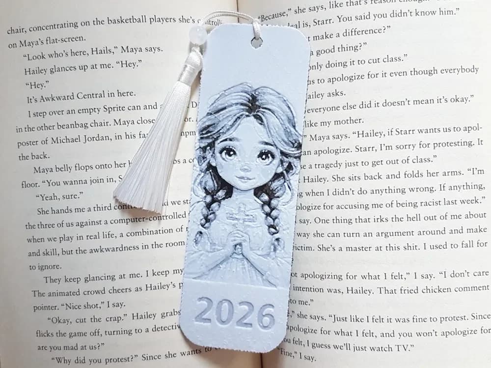 First Communion Girl Bookmark, 1st, Hueforge by Dame Jo HueForge model: First Communion Girl Bookmark, 1st, Hueforge by Dame Jo