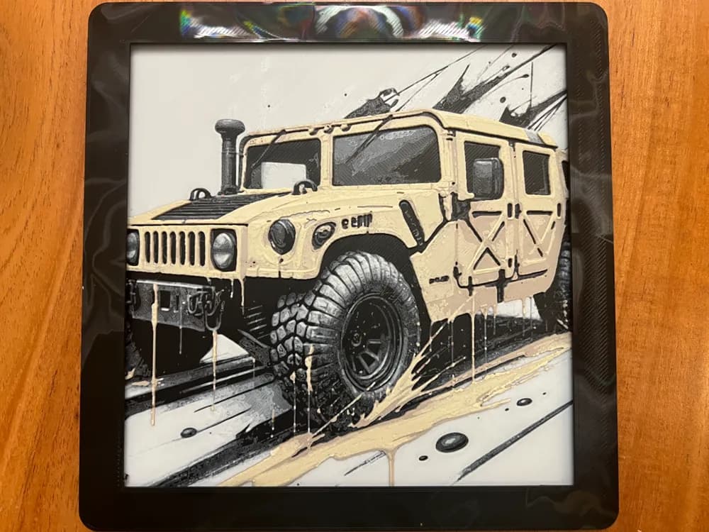 Hummer H1 by JustBe 3D Printing HueForge model: Hummer H1 by JustBe 3D Printing