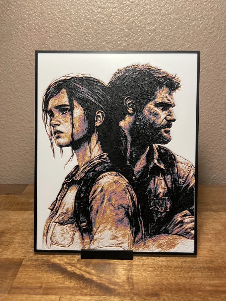 Last of Us - Joel and Ellie by Cloudy Nostalgia HueForge model: Last of Us - Joel and Ellie by Cloudy Nostalgia