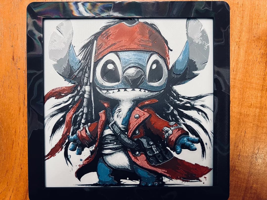 Stitch Dressed as a Pirate by JustBe 3D Printing HueForge model: Stitch Dressed as a Pirate by JustBe 3D Printing