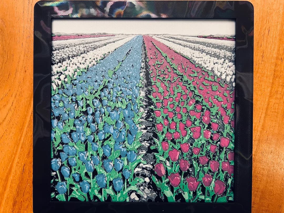 Field of Tulips by JustBe 3D Printing HueForge model: Field of Tulips by JustBe 3D Printing
