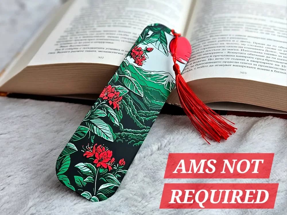 Blossoms of Fuji - Bookmark by C3D HueForge model: Blossoms of Fuji - Bookmark by C3D