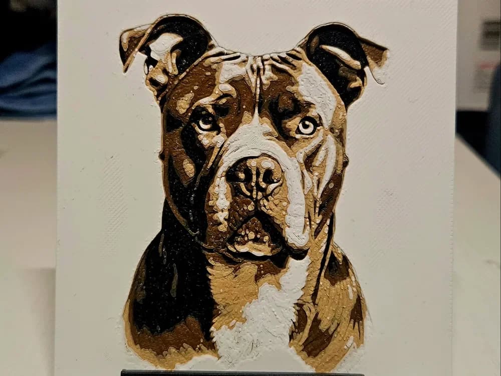 Stafford dog by Mano's 3d_Art HueForge model: Stafford dog by Mano's 3d_Art