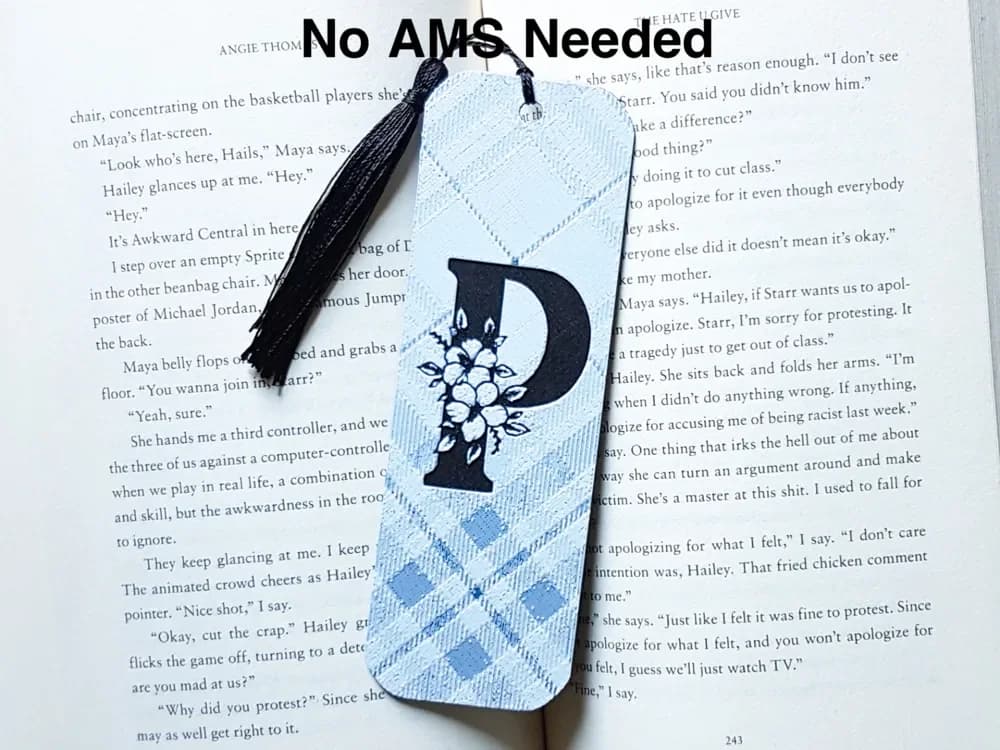 Bookmark. Monogram P, Hueforge. Bookmark. Monogram P, Hueforge.