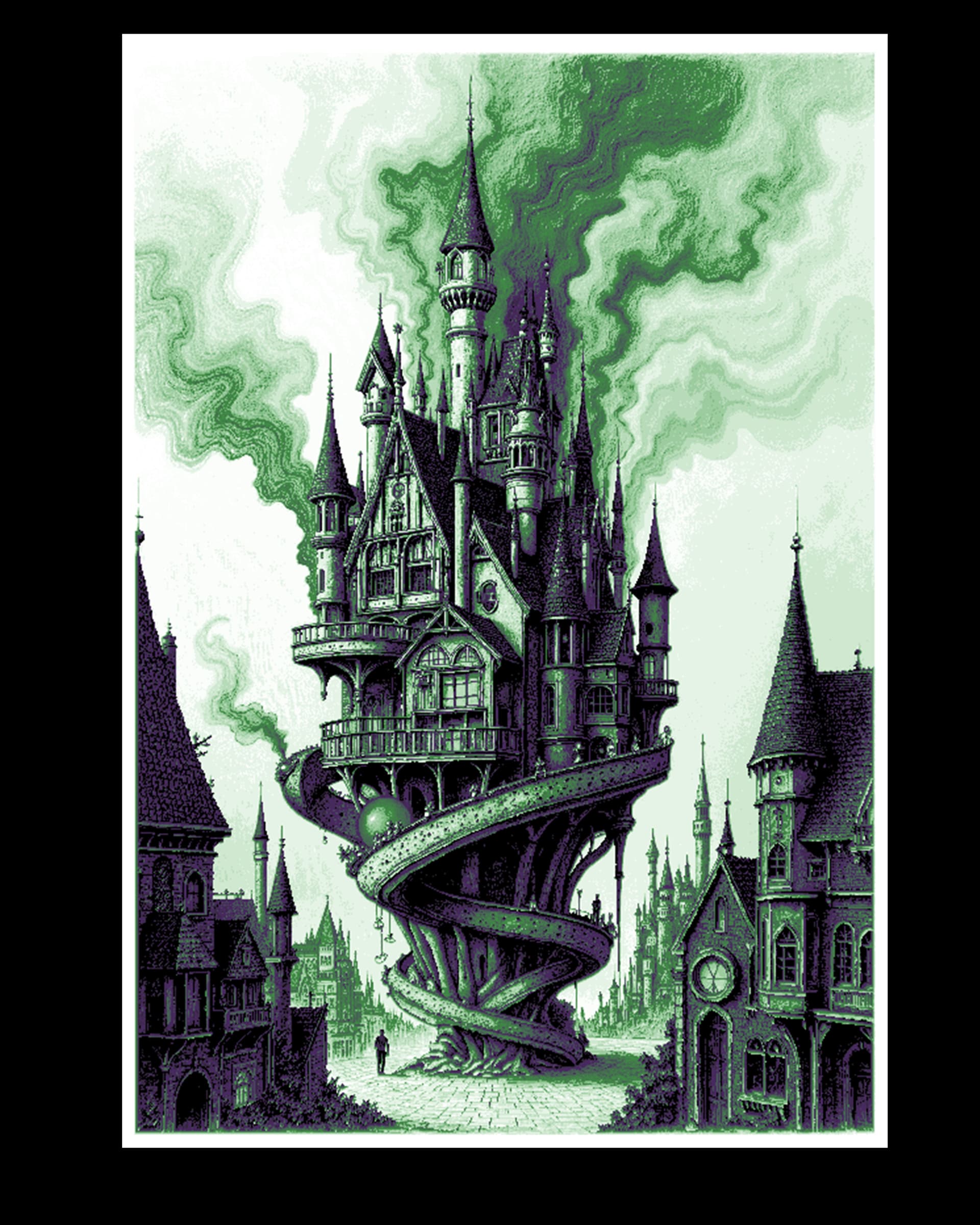 Quirky Fantasy - the Castle at the Center of the Town - Wall art Hueforge by BooneCo3d HueForge model: Quirky Fantasy - the Castle at the Center of the Town - Wall art Hueforge by BooneCo3d