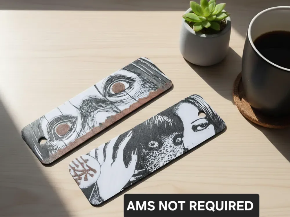 Junji Ito Bookmarks Set of 2 by N0vA Designs HueForge model: Junji Ito Bookmarks Set of 2 by N0vA Designs
