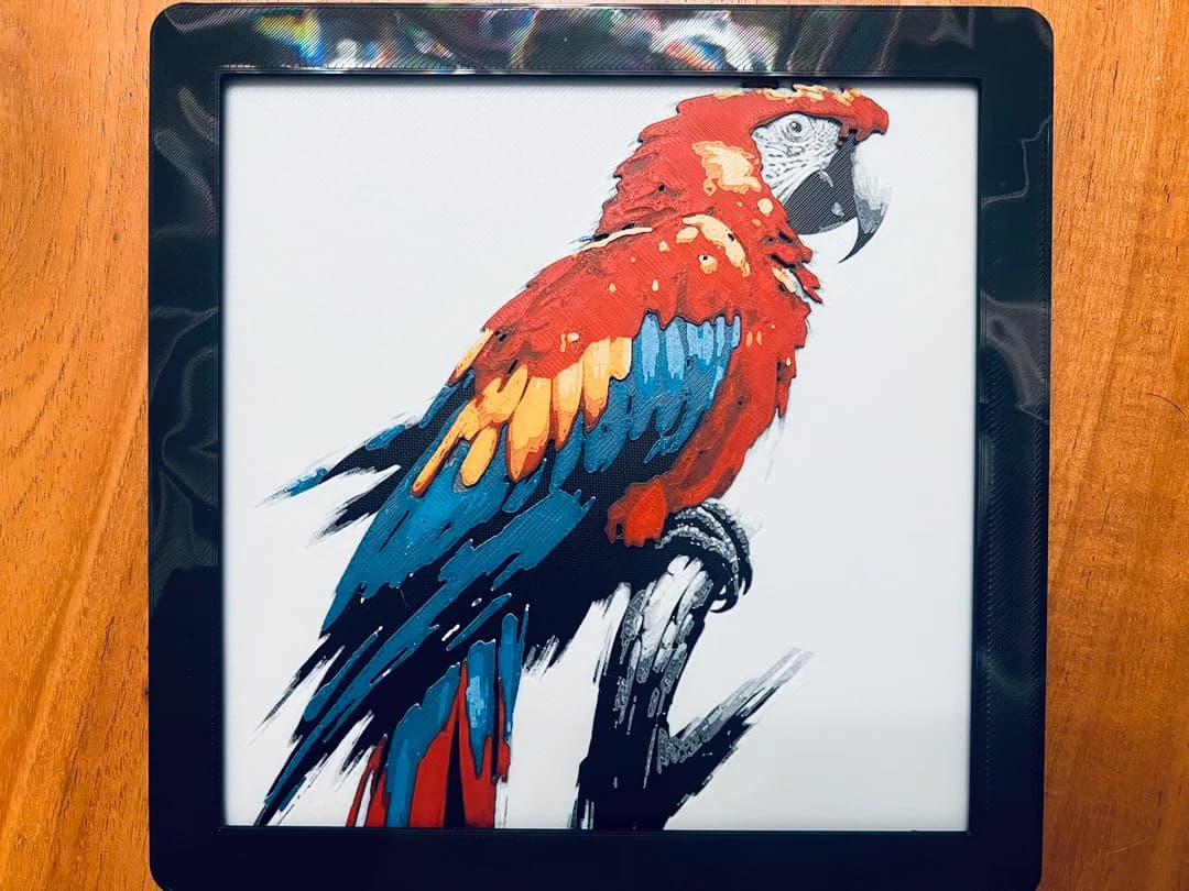 Macaw by JustBe 3D Printing HueForge model: Macaw by JustBe 3D Printing