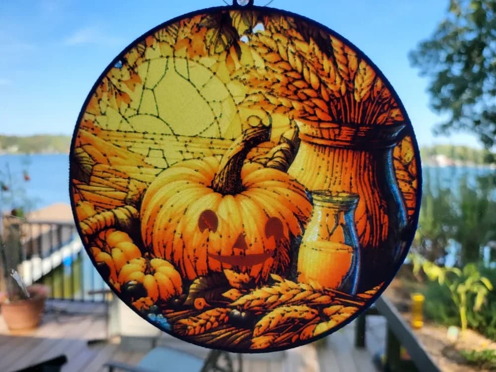 HueForge Stained Glass Jack-O-Lantern by tlavedas HueForge model: HueForge Stained Glass Jack-O-Lantern by tlavedas
