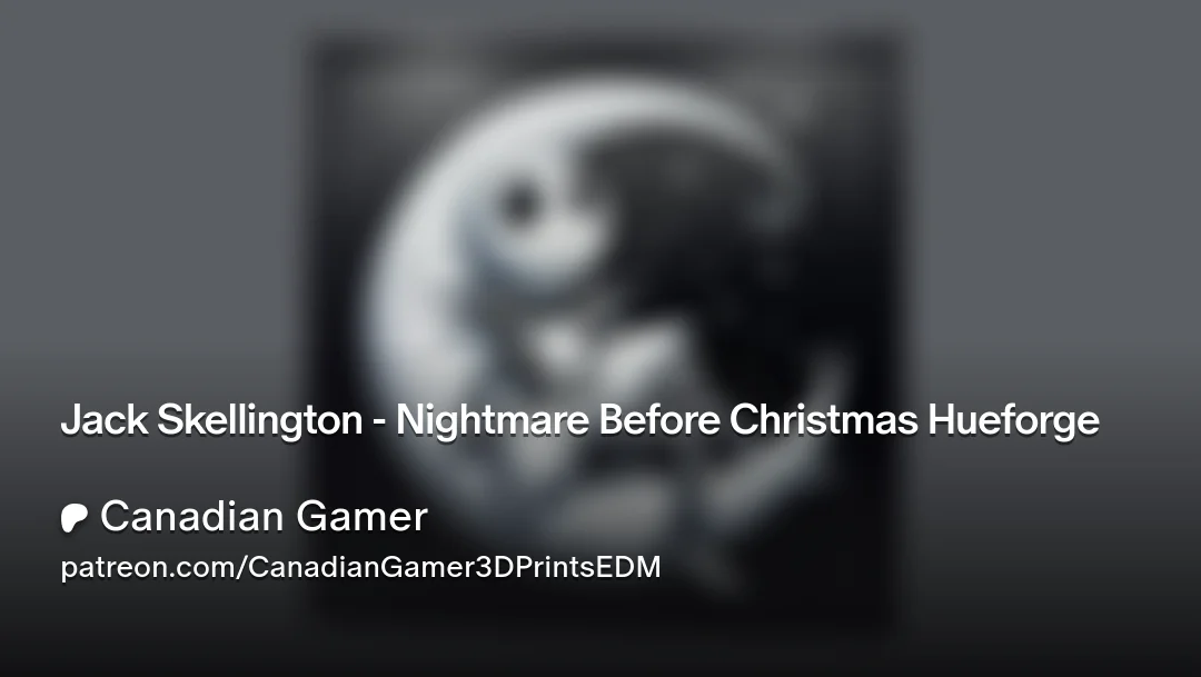 Jack Skellington - Nightmare Before Christmas Hueforge by Canadian Gamer HueForge model: Jack Skellington - Nightmare Before Christmas Hueforge by Canadian Gamer