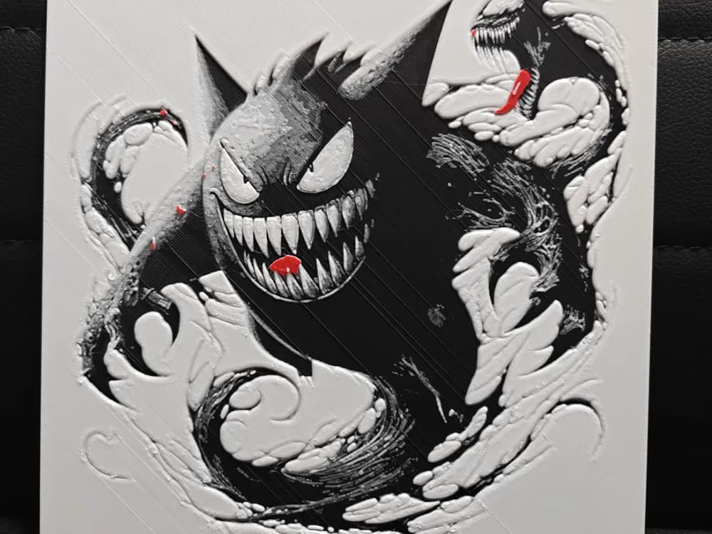 HueForge model: Venomised Gengar by TheHueforgeLady