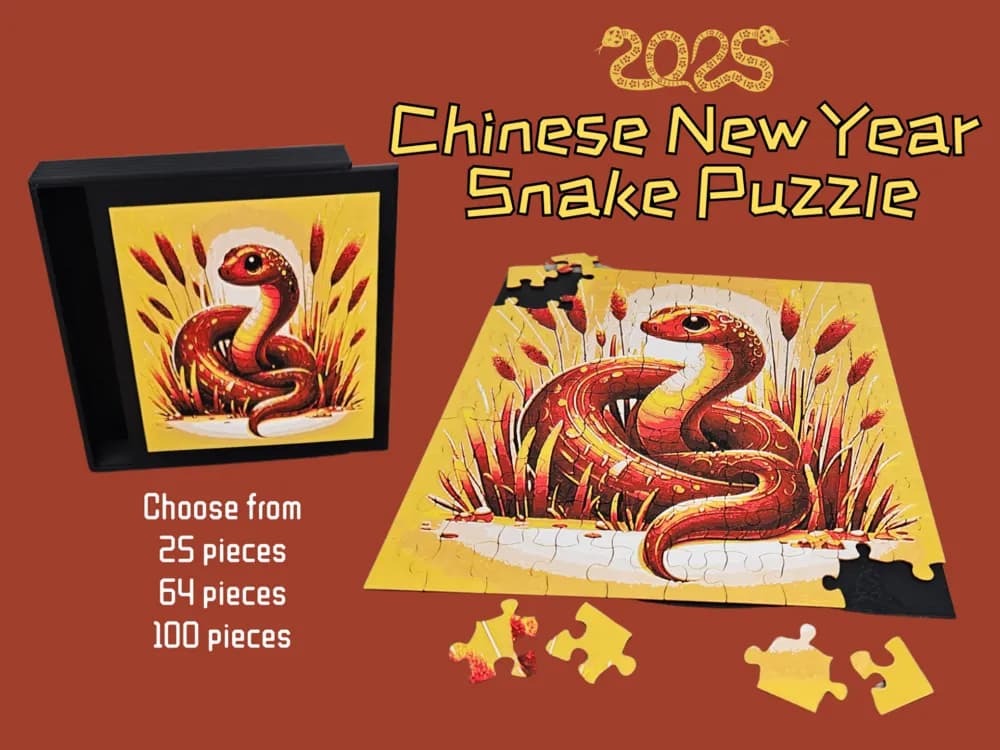 HueForge model: Chinese New Year of the Snake Puzzle by BusyKikiBee