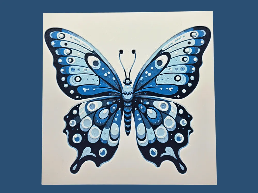 Blue Butterfly by BusyKikiBee HueForge model: Blue Butterfly by BusyKikiBee
