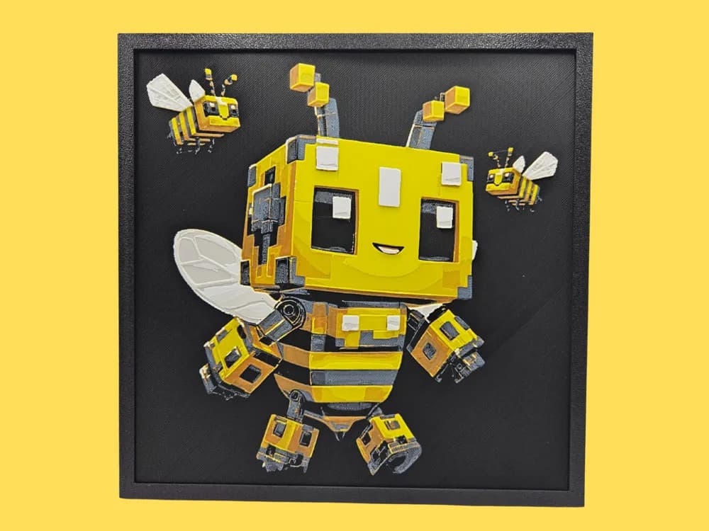 Minecraft Bee by BusyKikiBee HueForge model: Minecraft Bee by BusyKikiBee
