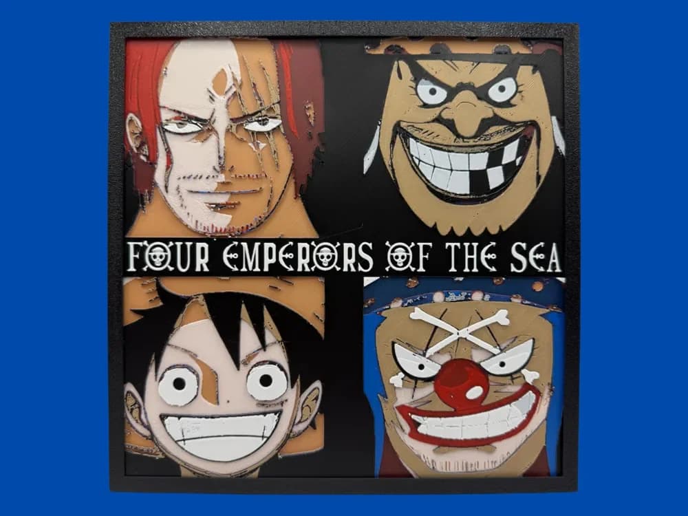 HueForge model: Four Emperors of the Sea - One Piece by Canadian Gamer