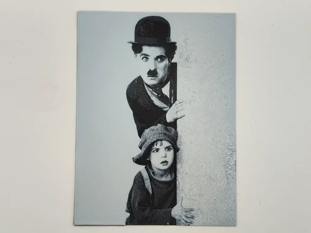 Charlie Chaplin in the movie The kid - hueforge by Altf4-Formation HueForge model: Charlie Chaplin in the movie The kid - hueforge by Altf4-Formation