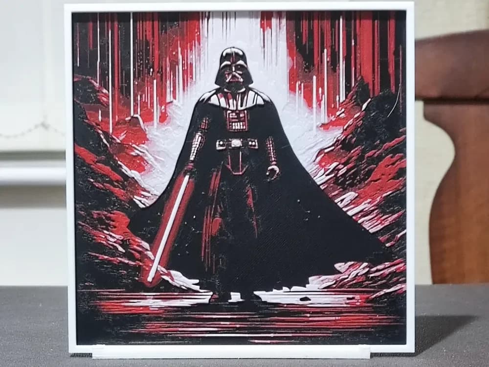 Darth Vader In Red - HueForge 3 Color by BoDad HueForge model: Darth Vader In Red - HueForge 3 Color by BoDad