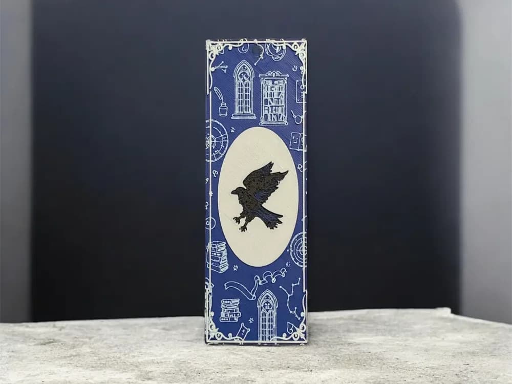 Harry Potter Ravenclaw House Scholar Bookmark by The SkyLab 3D HueForge model: Harry Potter Ravenclaw House Scholar Bookmark by The SkyLab 3D