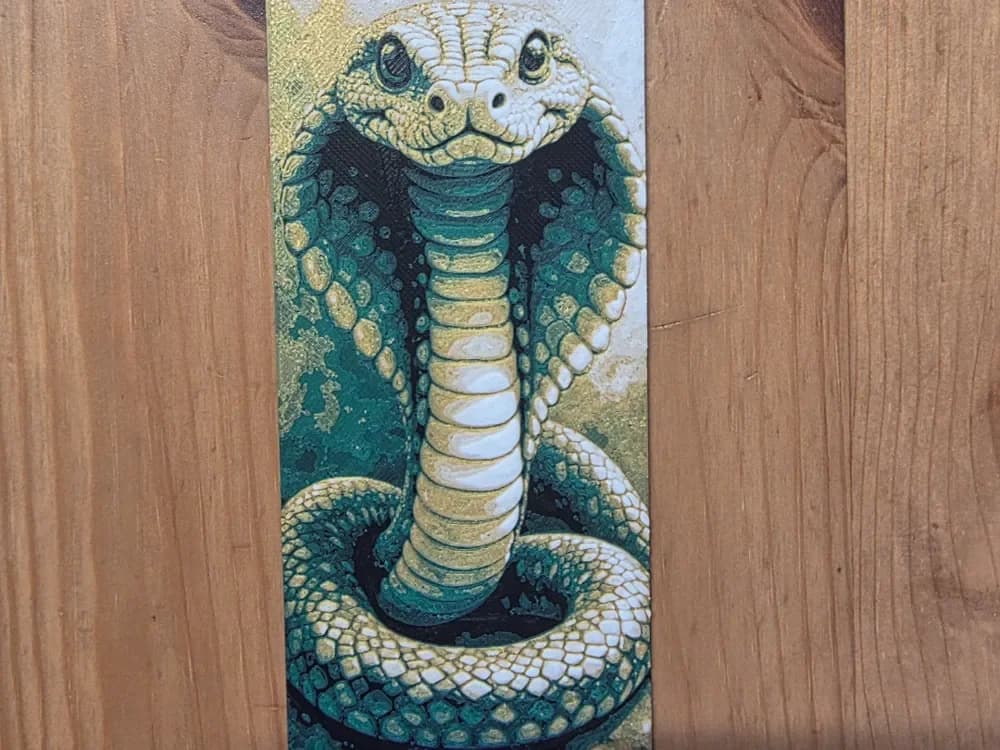 Larger Size Snake Bookmark by Morganja HueForge model: Larger Size Snake Bookmark by Morganja
