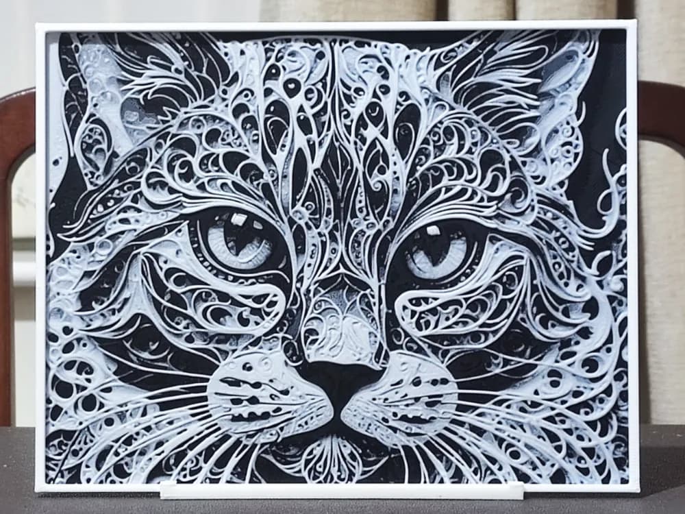 A Complicated Cat - 2 Color HueForge by BoDad HueForge model: A Complicated Cat - 2 Color HueForge by BoDad