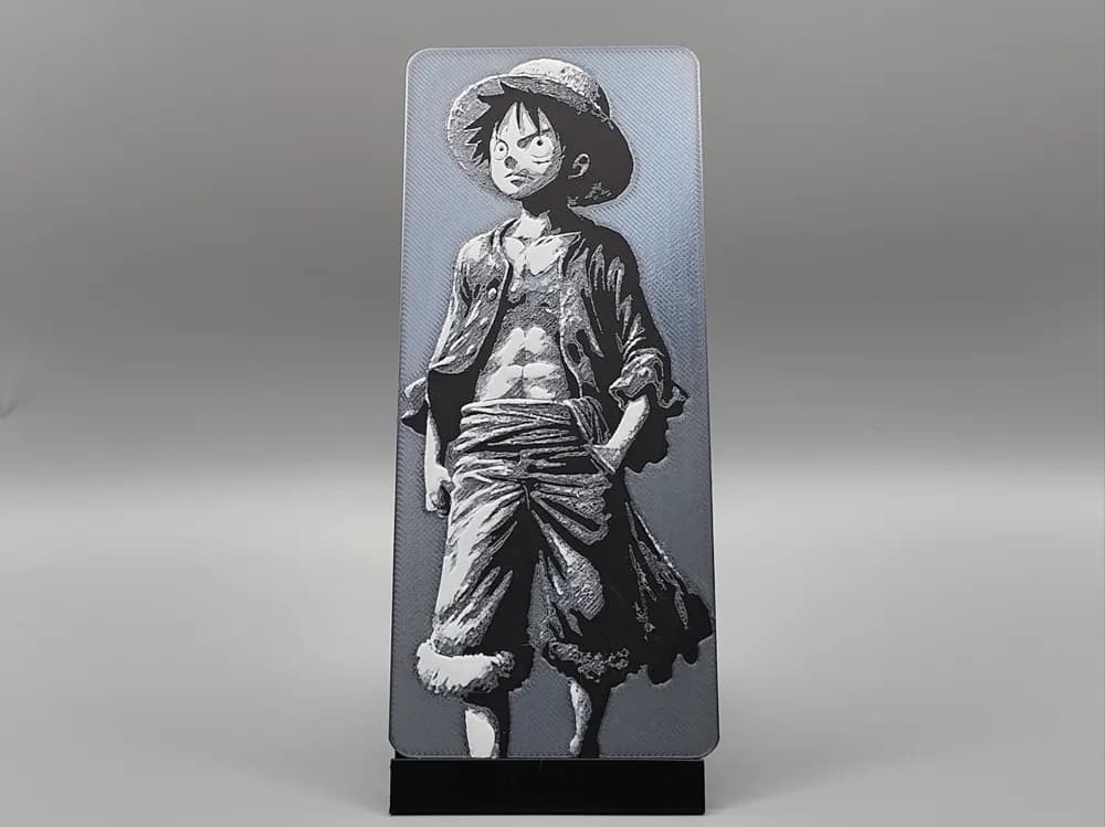 Metallic Monkey D. Luffy Bookmark - One Piece by Sarge HueForge model: Metallic Monkey D. Luffy Bookmark - One Piece by Sarge