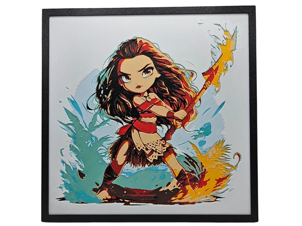 HueForge model: Warrior Moana - Chibi Edition by BusyKikiBee