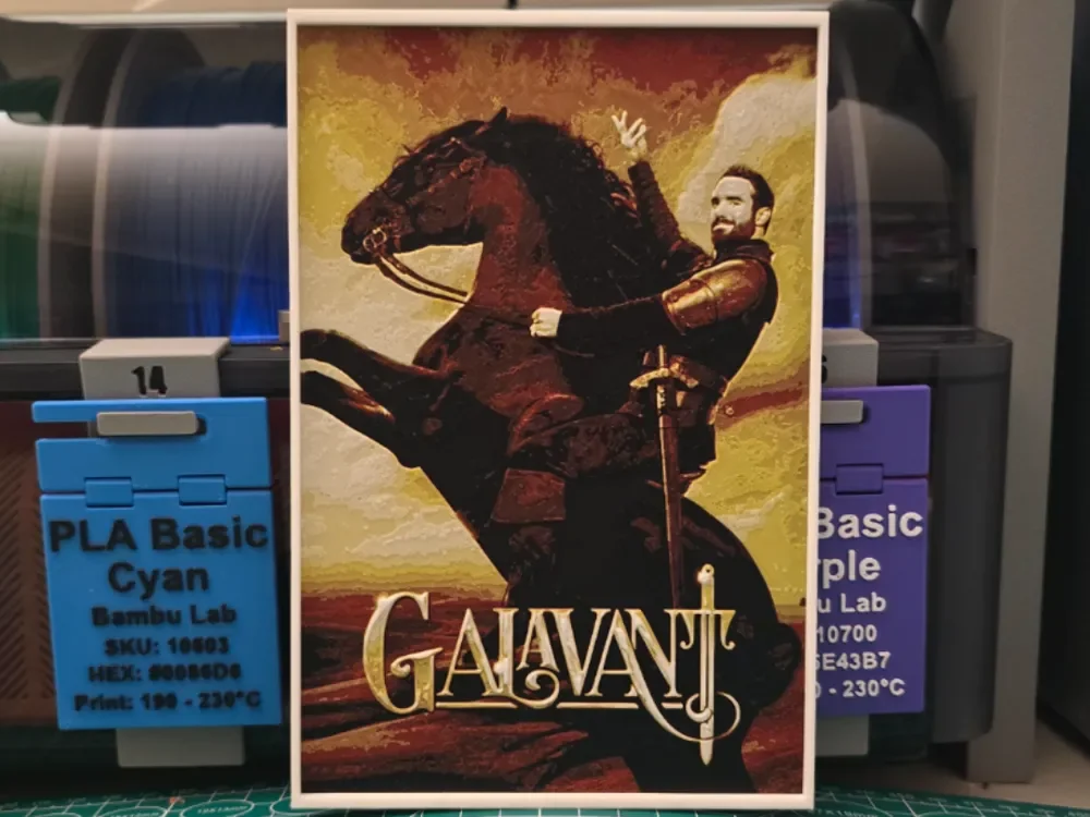 Galavant Poster - Hueforge Art by Lumpy3D HueForge model: Galavant Poster - Hueforge Art by Lumpy3D