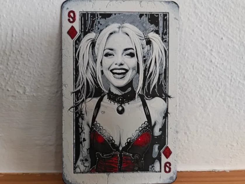 Hueforge Harley Quinn playing cards by Litolunar HueForge model: Hueforge Harley Quinn playing cards by Litolunar