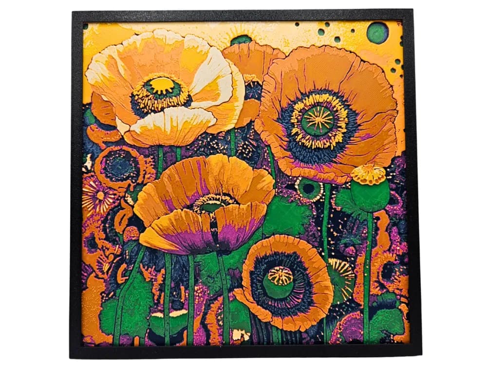 Field of Poppies by BusyKikiBee HueForge model: Field of Poppies by BusyKikiBee