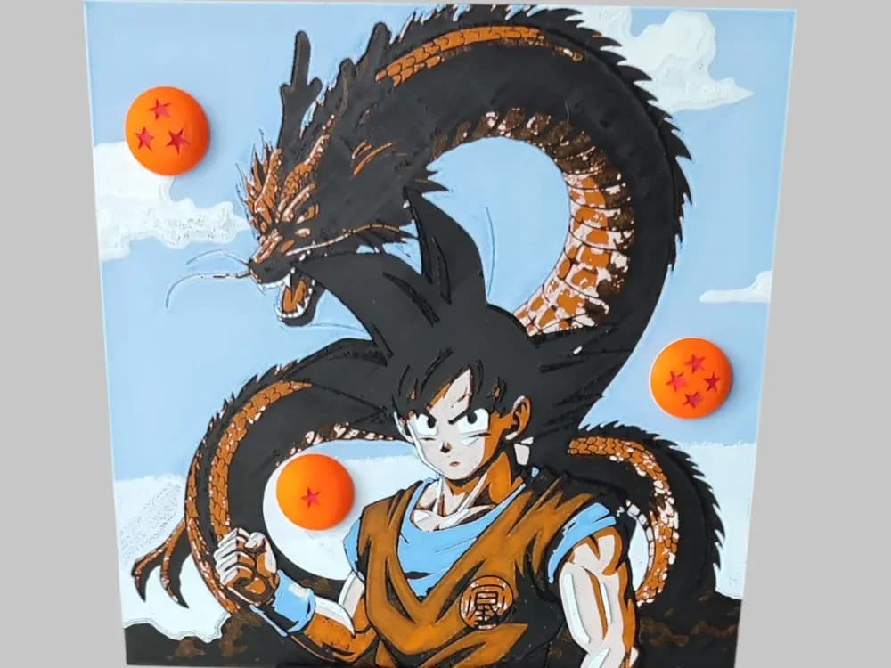 Dragon Ball - SonGoku Hueforge by 3DNesy HueForge model: Dragon Ball - SonGoku Hueforge by 3DNesy