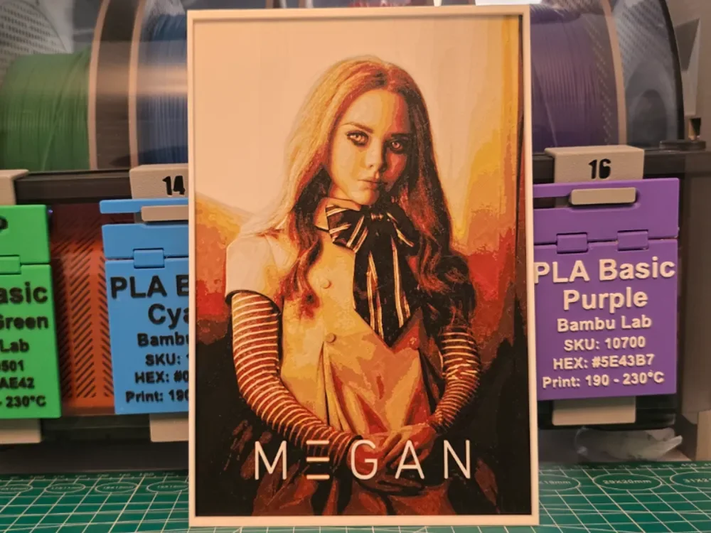 HueForge model: M3GAN Movie Poster - Hueforge Art by Lumpy3D