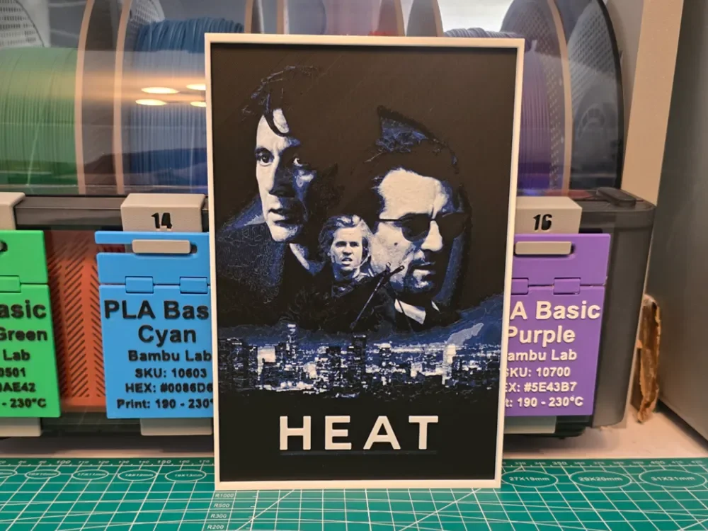 HueForge model: Heat Movie Poster - Hueforge Art by Lumpy3D