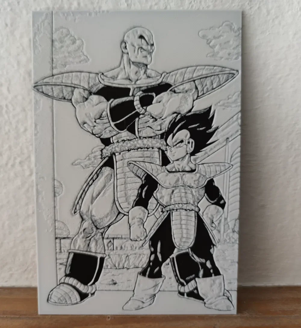 Hueforge Nappa and Vegeta by Litolunar HueForge model: Hueforge Nappa and Vegeta by Litolunar