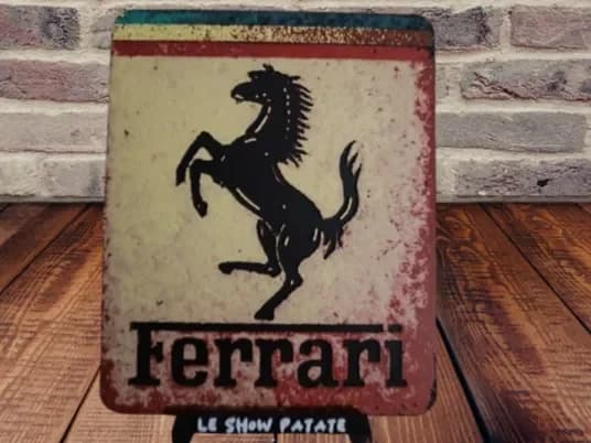 Plaque vintage Ferrari Hueforge by leshowpatate HueForge model: Plaque vintage Ferrari Hueforge by leshowpatate
