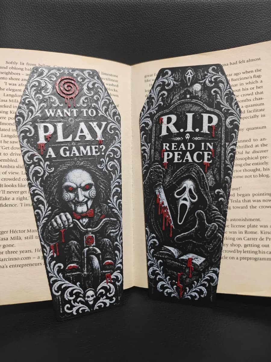 Ghostface & Billy the Puppet Horror Bookmark Collection by TheHueforgeLady HueForge model: Ghostface & Billy the Puppet Horror Bookmark Collection by TheHueforgeLady