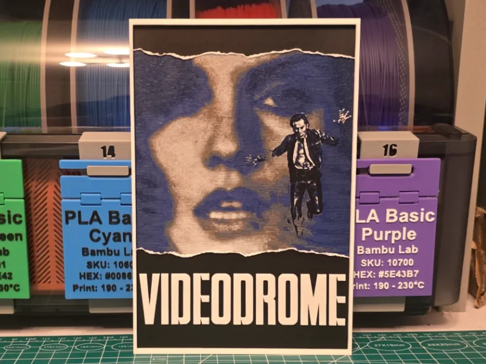 Videodrome Movie Poster - Hueforge Art by Lumpy3D HueForge model: Videodrome Movie Poster - Hueforge Art by Lumpy3D