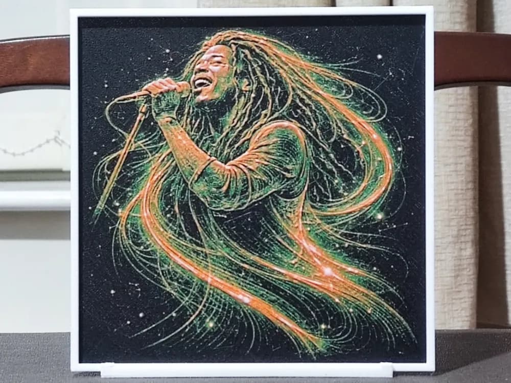 Bob Marley (1945-1981) - HueForge 4 Color by BoDad HueForge model: Bob Marley (1945-1981) - HueForge 4 Color by BoDad