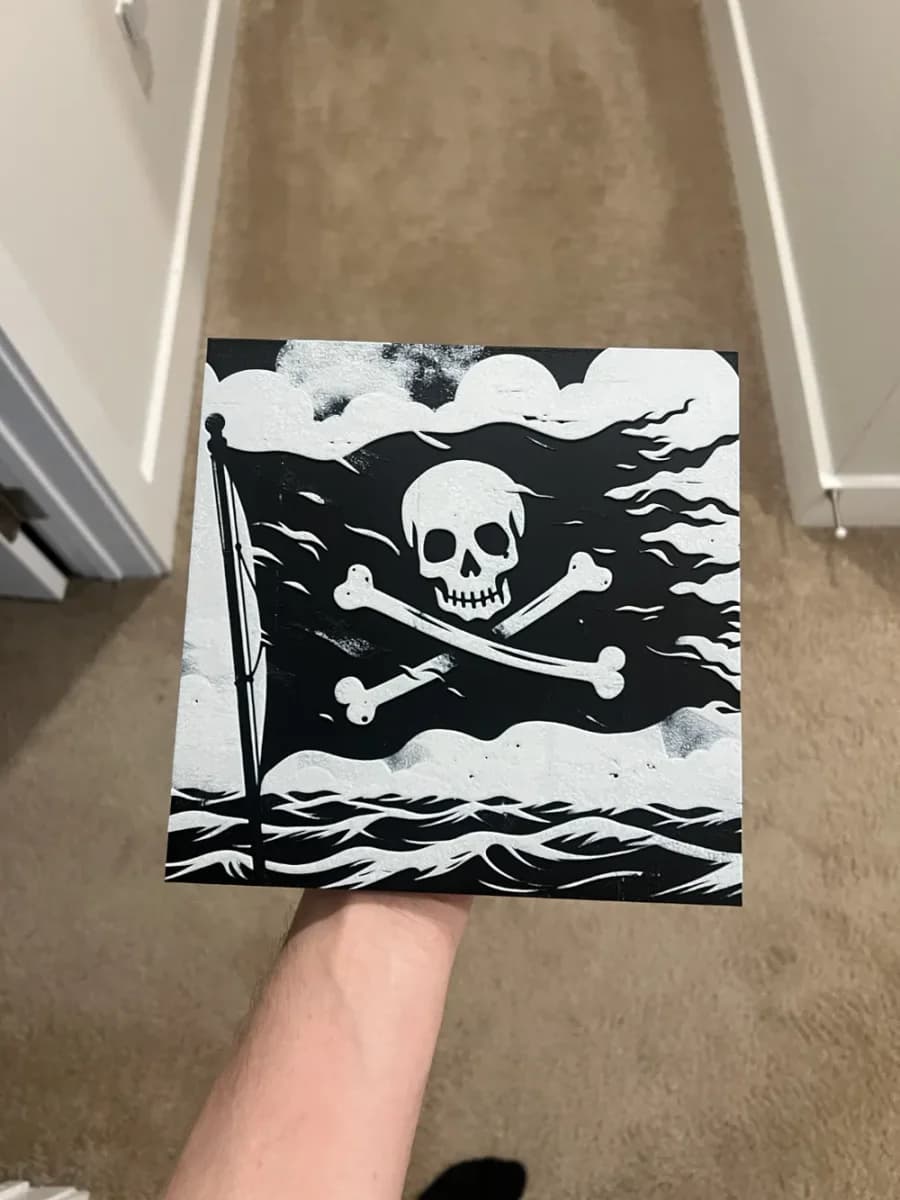 Pirate Flag Wall Art by RP47 Designs HueForge model: Pirate Flag Wall Art by RP47 Designs