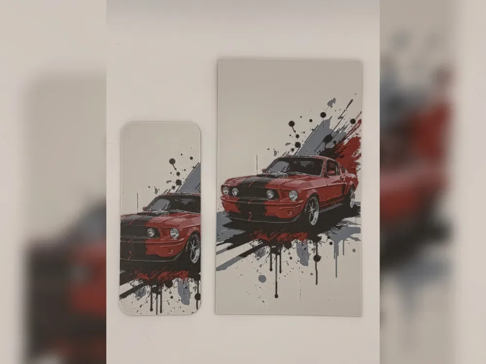 Red Fastback Mustang HueForge Poster Red Fastback Mustang HueForge Poster