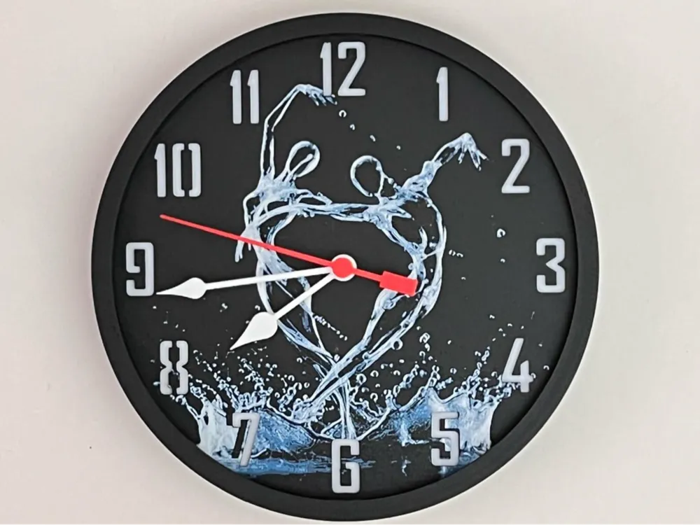 HueForge model: Customizable Clock - Water Dancer by 3djd