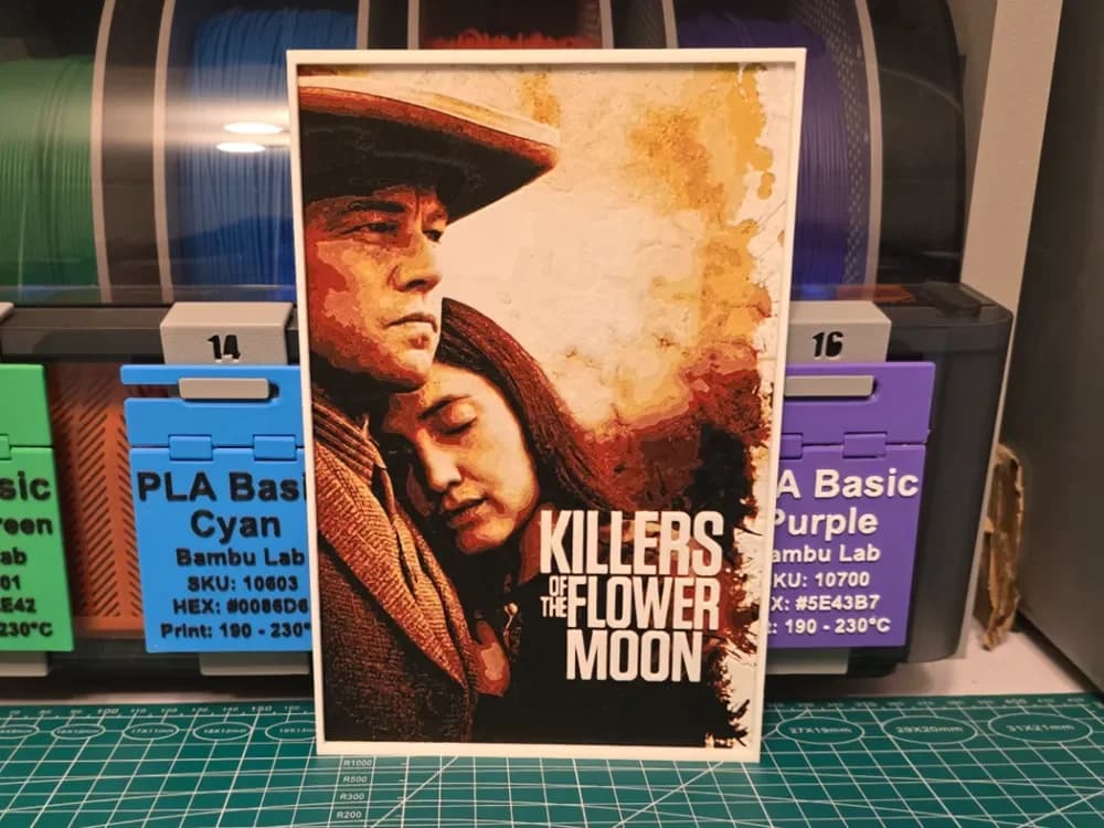 Killers of the Flower Moon Poster - Hueforge Art by Lumpy3D HueForge model: Killers of the Flower Moon Poster - Hueforge Art by Lumpy3D