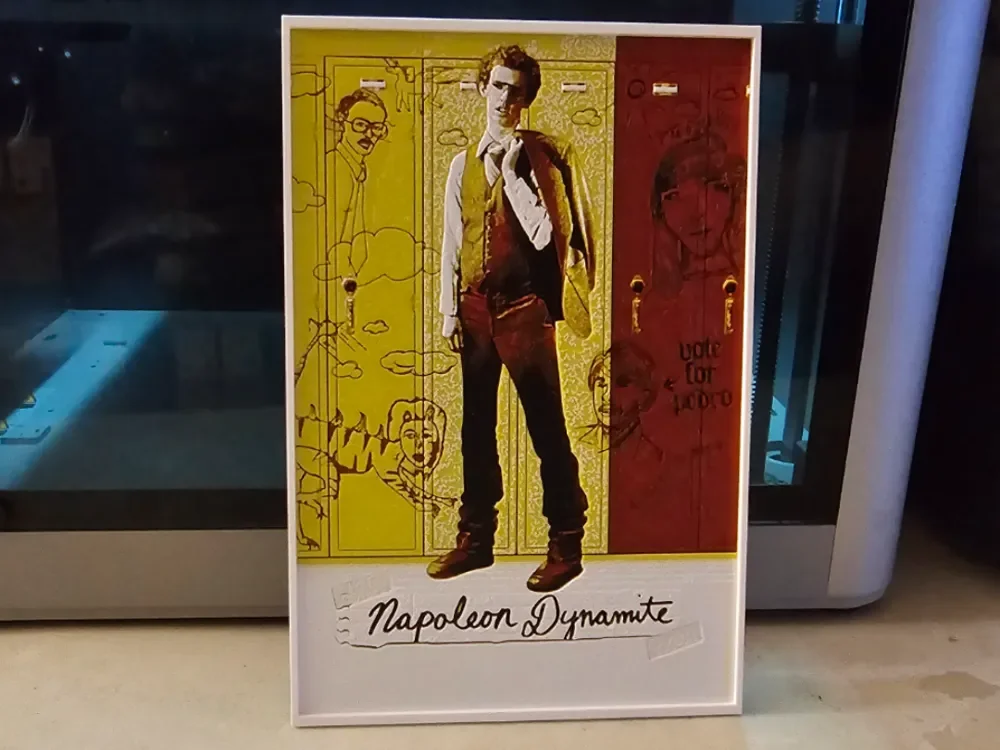 Napoleon Dynamite Movie Poster - Hueforge Art by Lumpy3D HueForge model: Napoleon Dynamite Movie Poster - Hueforge Art by Lumpy3D