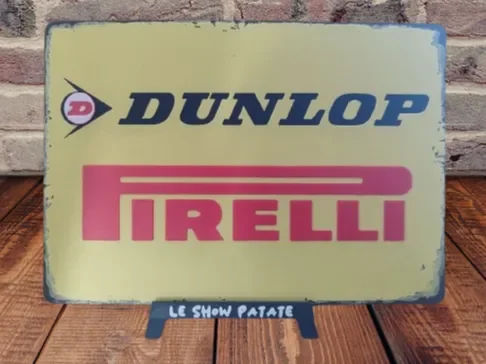 Plaque Vintage Dunlop Pirelli hueforge by leshowpatate HueForge model: Plaque Vintage Dunlop Pirelli hueforge by leshowpatate