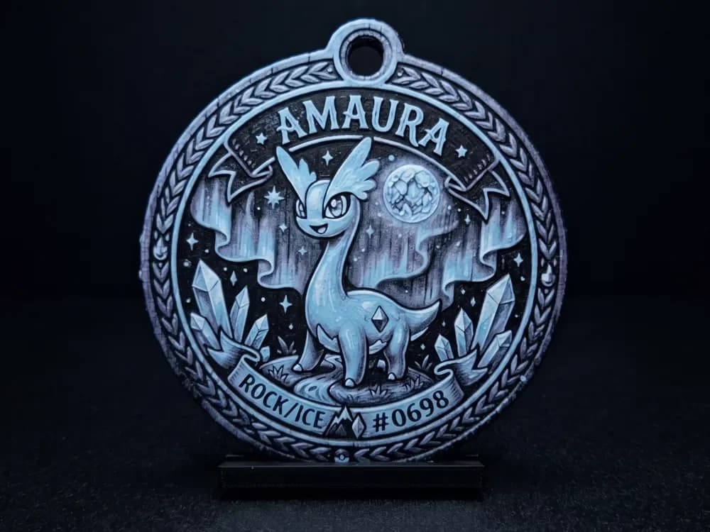 Amaura #0698 - Pokemon Ornament by LED HueForge model: Amaura #0698 - Pokemon Ornament by LED