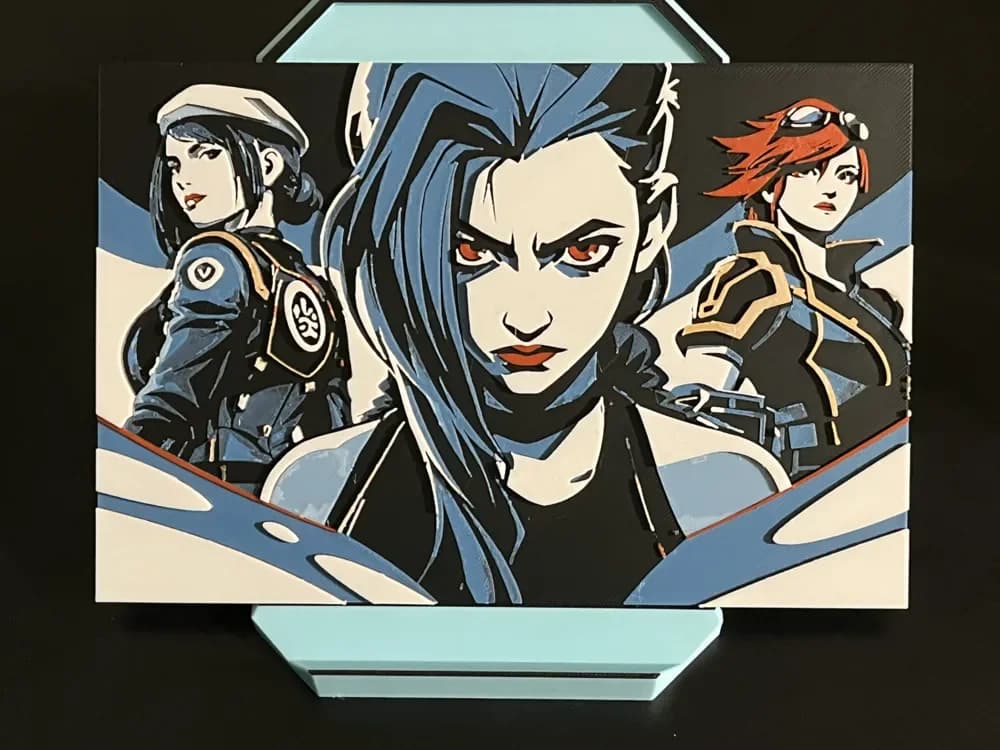 HueForge model: Caitlyn Jinx and Vi Arcane Hueforge by FantasyZ