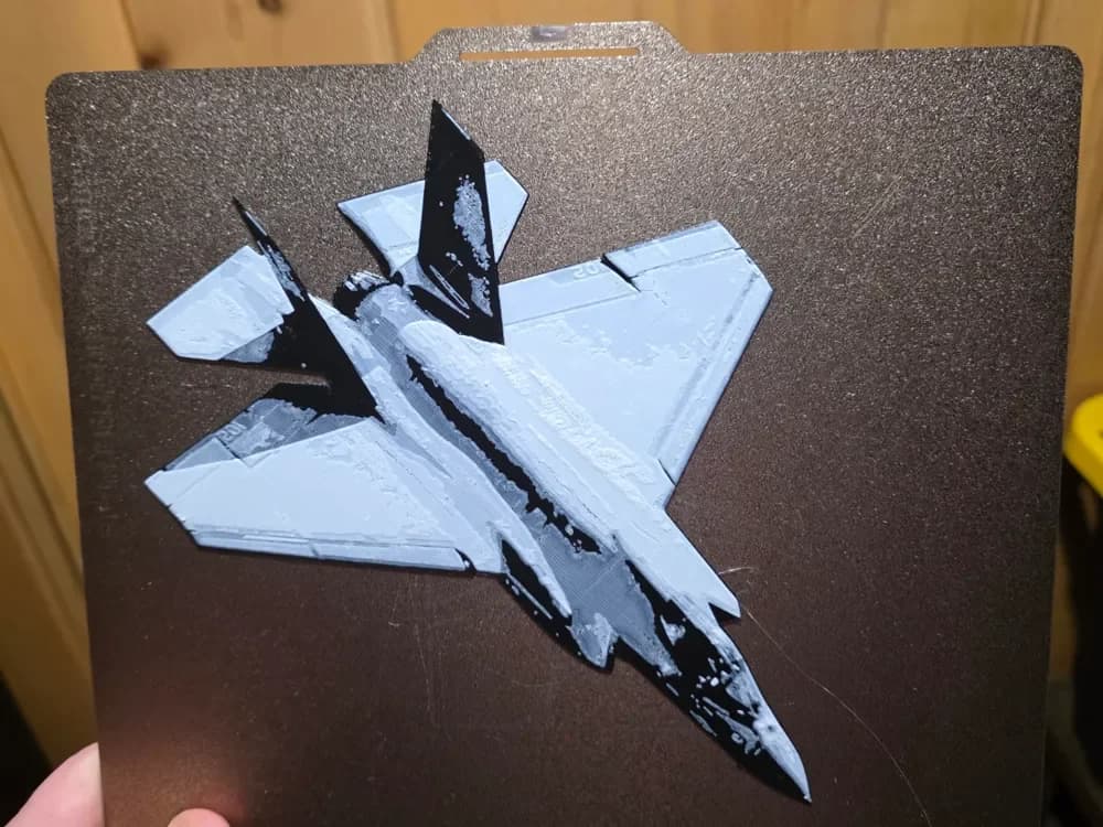 F35 Fighter Jet (Black and White) AMS not required by AirMechDesigns HueForge model: F35 Fighter Jet (Black and White) AMS not required by AirMechDesigns