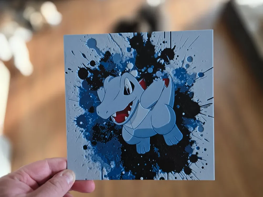 Graffiti Totodile Hueforge by 3Ree Printing HueForge model: Graffiti Totodile Hueforge by 3Ree Printing